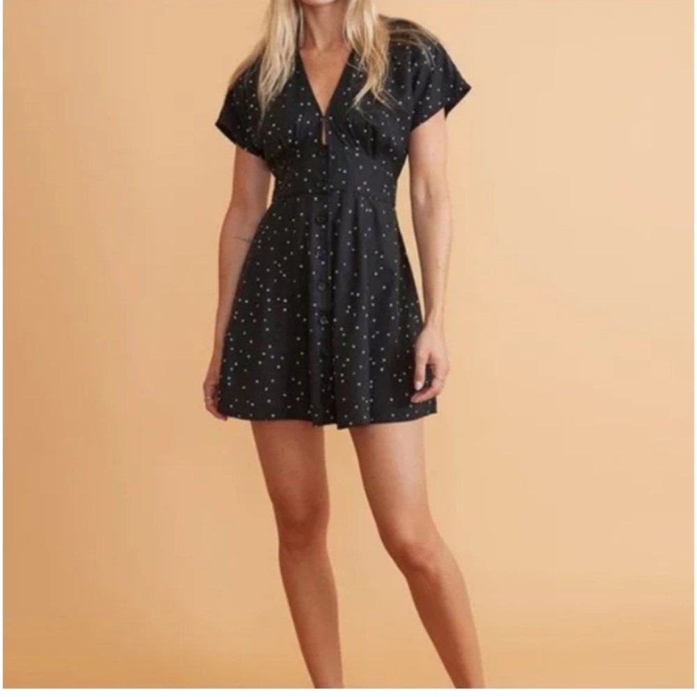 Marine Layer Black Dress with Star Print